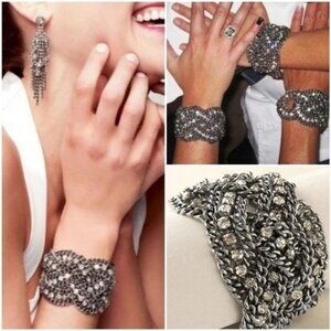 💜 Stella & Dot Petra Braided Crystal Statement Bracelet